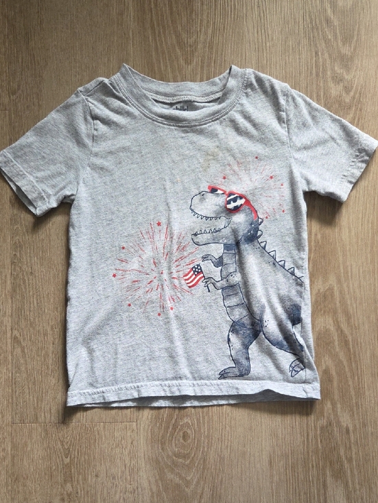 Carter's Other - Carter's Light Gray Dino 4th Of July Graphic Tee with Red Accents